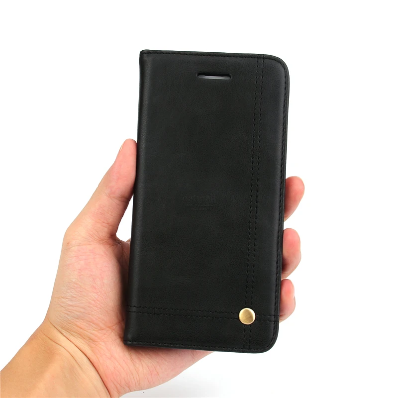 Luxury Retro Leather Flip Cover For iPhone 8 Case Wallet Card Stand Magnetic Book Cover For iPhone 7 6 6S Plus X XR XS Max Case