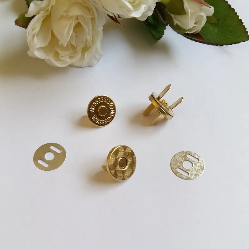 30set/lot 14mm Golden Magnetic Snap Fasteners Clasps Buttons Handbag Purse Wallet Craft Bags Parts Accessories | Дом и сад