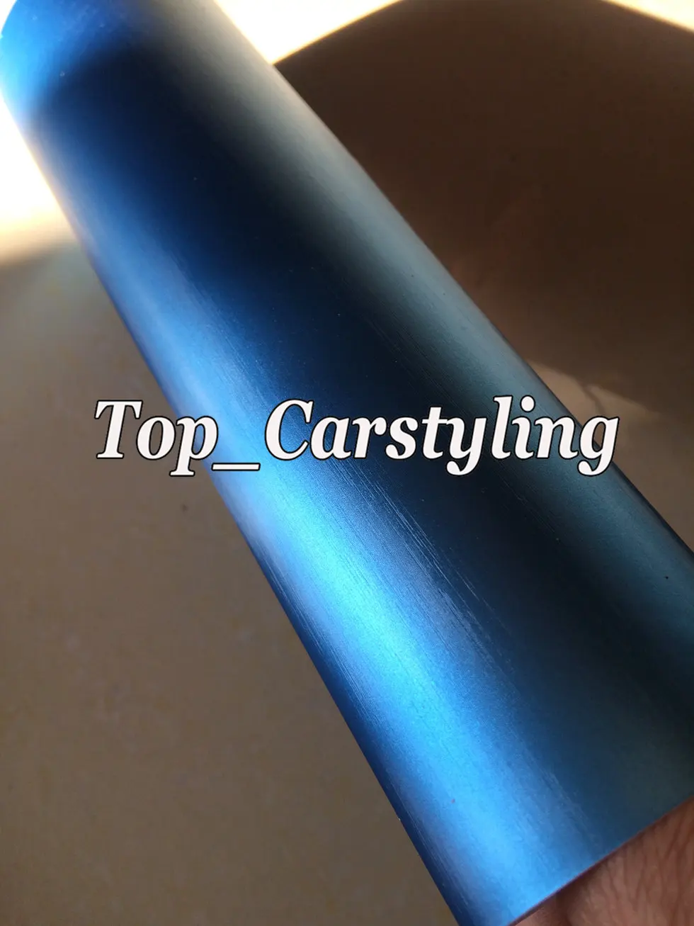 titanium blue matt chrome brushed steel vinyl car wrapping film (3)