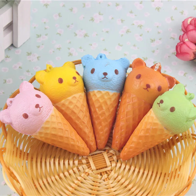 8CM Jumbo Kawaii Cute Squishy Rilakkuma Yummy Bear Ice cream Animal Slow Rising Bread Bun Cake