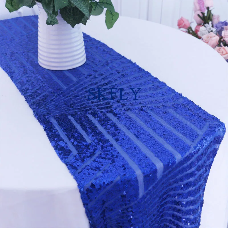 

RU007A New arrival 2019 Wedding sequence rose gold new pattern sequin table runner