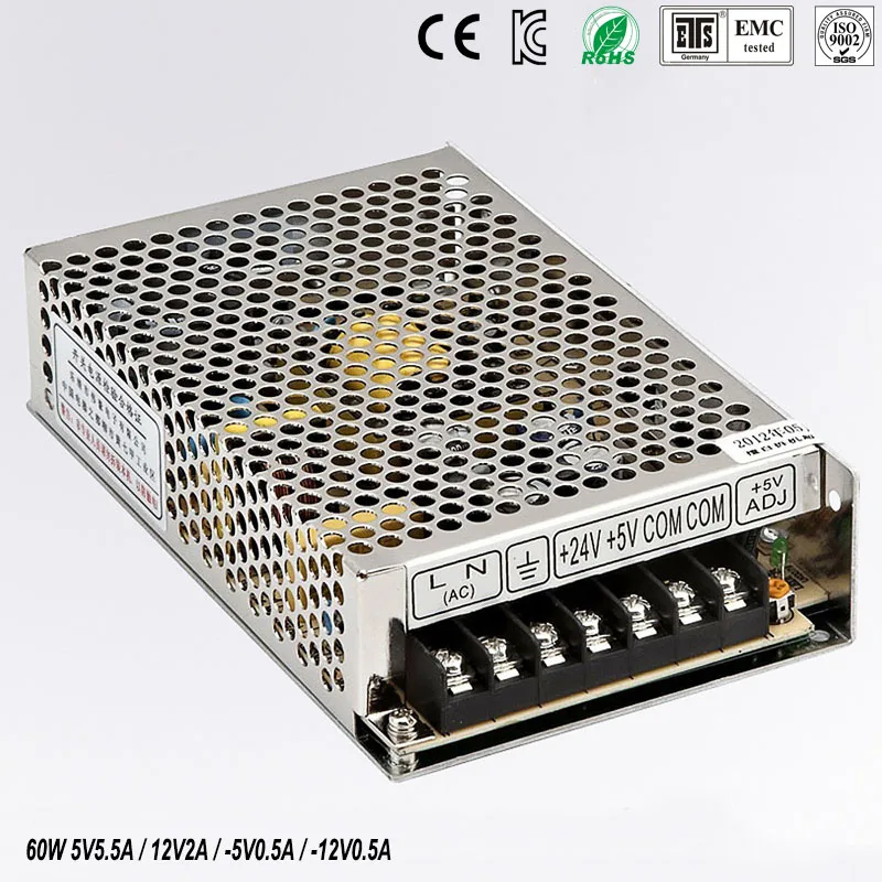 

quad output power supply 60W 5V 12V -5V -12V power suply Q-60B Amultiple output ac/dc power supply