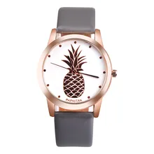 Caractéristiques PAPHITAK femmes ananas Faux cuir analogique montre à Quartz relgio feminino spécial créatif en cuir dames montres 2020 XQ