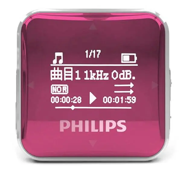 Новейший MP3-плеер PHILIPS SA2208, спортивный мини-плеер для студентов, запись FM, walkman SA2208 - Цвет: Розовый