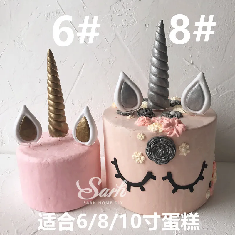 clay unicorn horn ears cake inserts decorations dessert table party clay unicorn horn ears cake inserts decorations dessert table party decorations for baking cute gifts in cake decorating supplies from home garden on