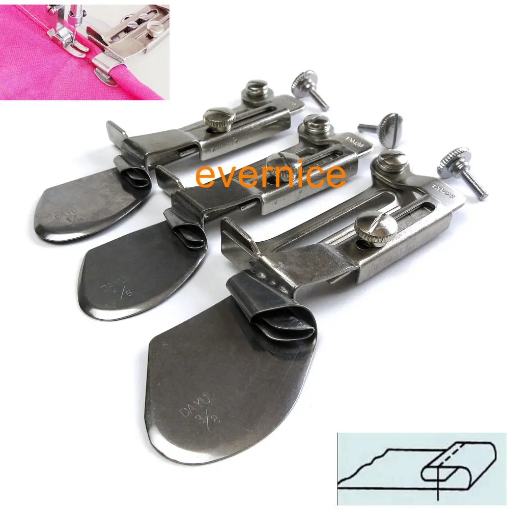 Machine Parts & Attachments Crafts 3 Sets Double Fold Clean Finish