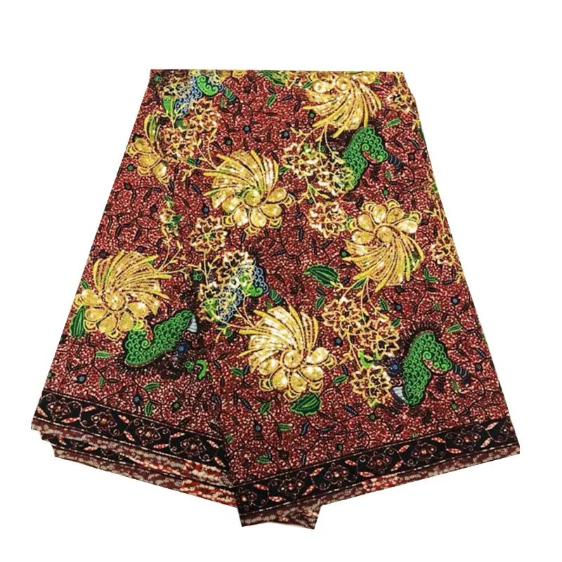 2019 Новая африканская ткань с вышивкой супер Java воск блестками 6 ярдов Pagne из