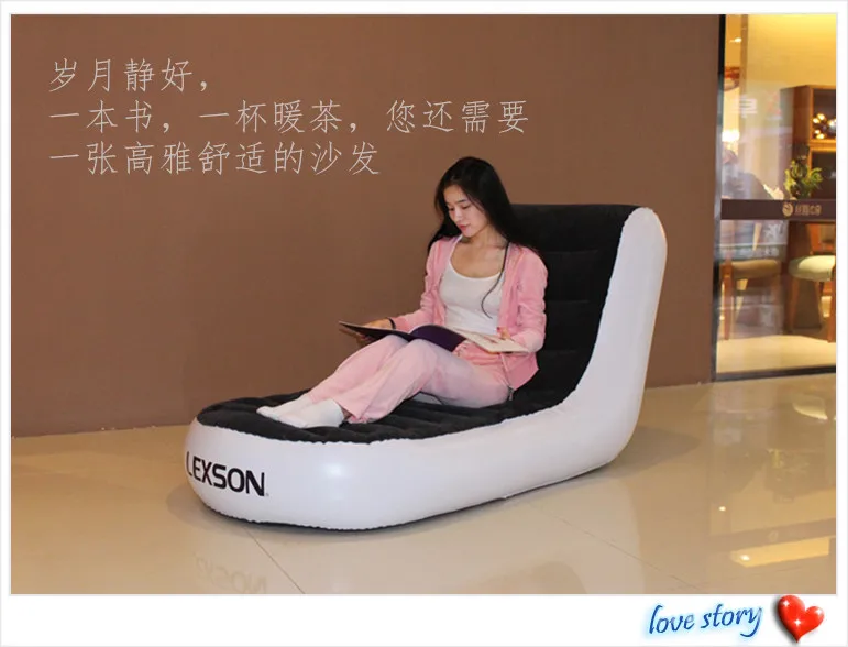 Relax single flocking inflatable sofa adult inflatable sofa bed indoors lazy loungers outdoor furniture