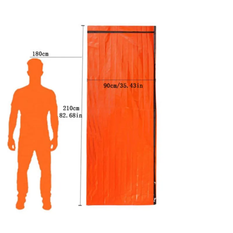 Аварийный спальный мешок тепловой водонепроницаемый для выживания на открытом воздухе кемпинга туризма
