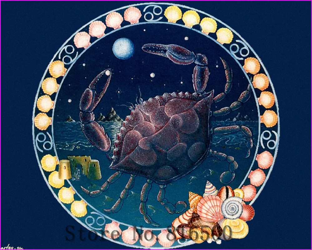 2017 Full Embroidery Cancer Zodiac Pattern Astrology Diy Diamond