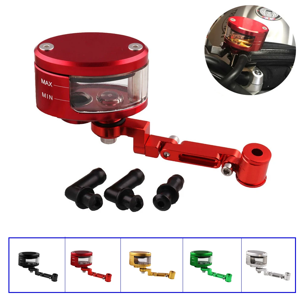

CNC Motorcycle Brake Fluid oil Reservoir Cup tank +support bracket For moto HONDA YZF R3 R25 KTM YAMAHA MT07 MT09 TMAX 500 530