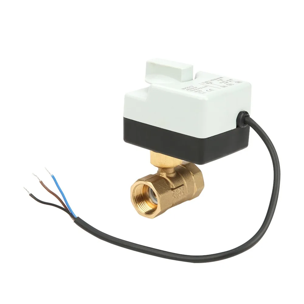 

DN25 1" 3-Wire 2-Way Brass Motorized Ball Valve for Air Conditioner AC220V
