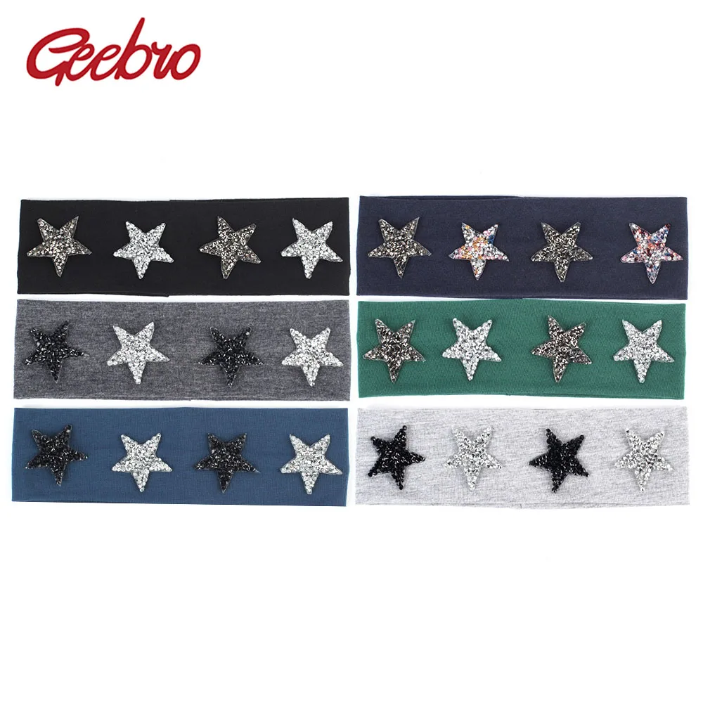 

Geebro Kids Star Headbands Spring Cotton Flat Stretchy Headband for Girls DIY Hair Band with Applique Wholesale Price DQ704