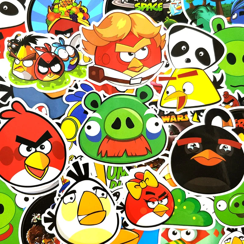 50 шт./компл. «Angry Bird» с рисунком из мультфильмов наклейки из игры для ноутбука уход за кожей лица маска Велосипедный спорт мотоцикл скейтборды Чемодан дневник домашнего декора автомобилей аниме наклейки