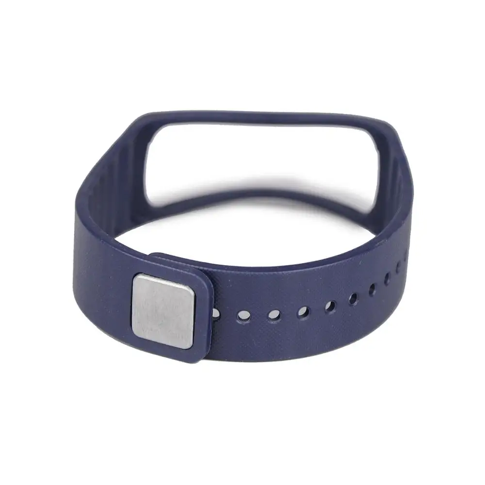 Лучшая цена 1 шт. сменный резиновый браслет для samsung gear Fit R350 смарт-браслет ремешок часы с металлическими застежками - Цвет: navy blue
