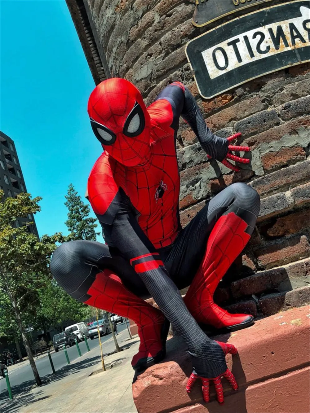 Костюм Человека паука из фильма вдали от дома Питер Паркер Супергерой zentai