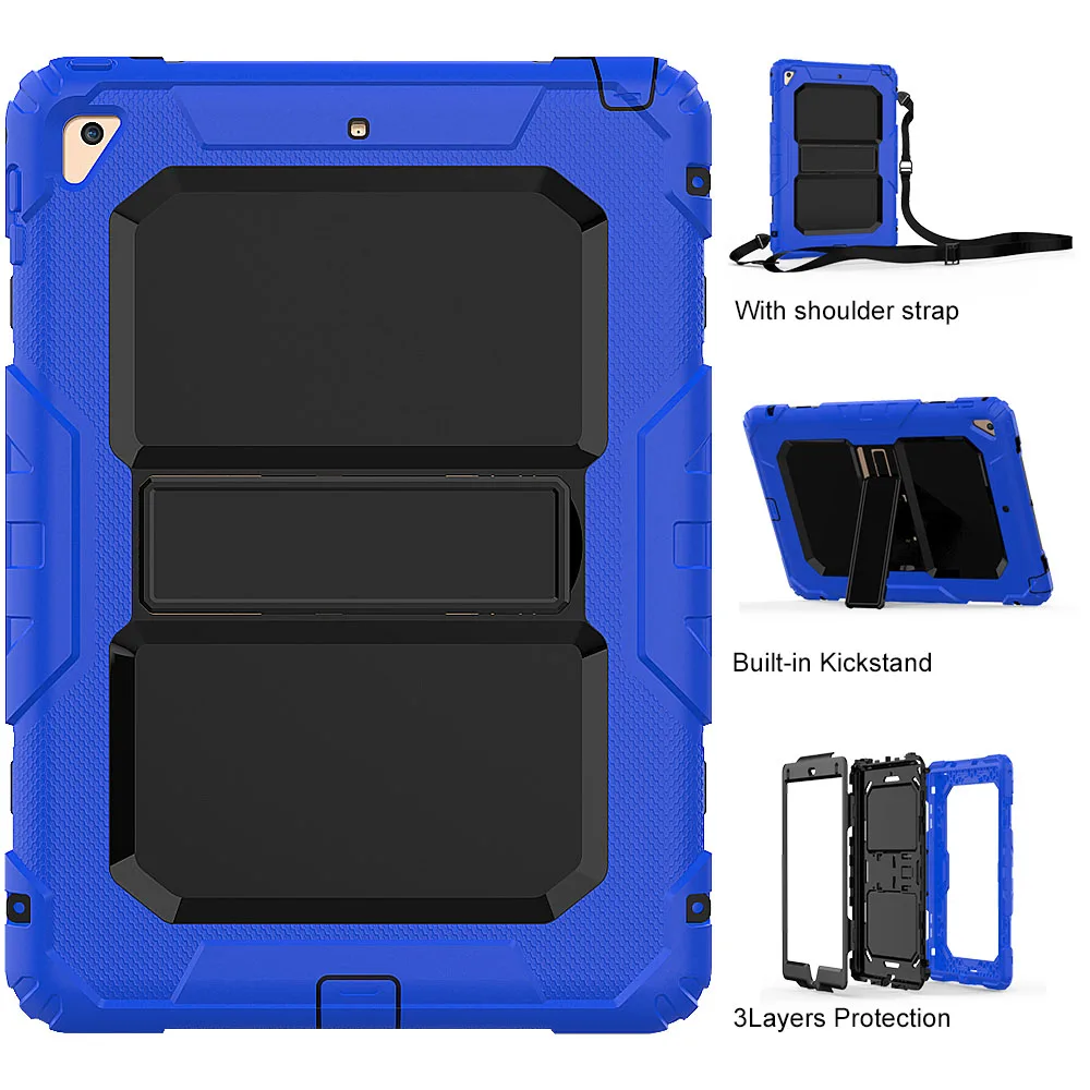 Чехол для iPad 5-го 6-го поколения, сверхпрочный защитный силиконовый чехол из поликарбоната с подставкой, Чехол для iPad 9,7 дюймов iPad Air 2 - Цвет: 2