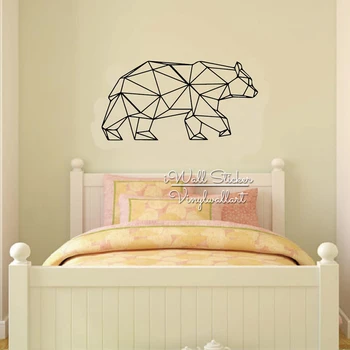 

Geometric Bear Wall Sticker Modern Geometric Bear Wall Decals DIY Easy Wall Art Removable Wall Decoration Cut Vinyl M14