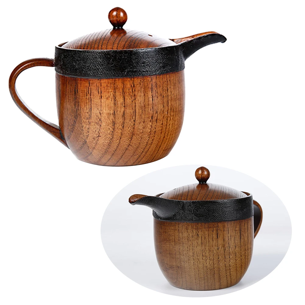 

Home Pointed Mouth Heat Resistant Wooden Kettle Gift Tool Durable Water Nature Kitchen Smooth Handle With Strainer Tea Pot