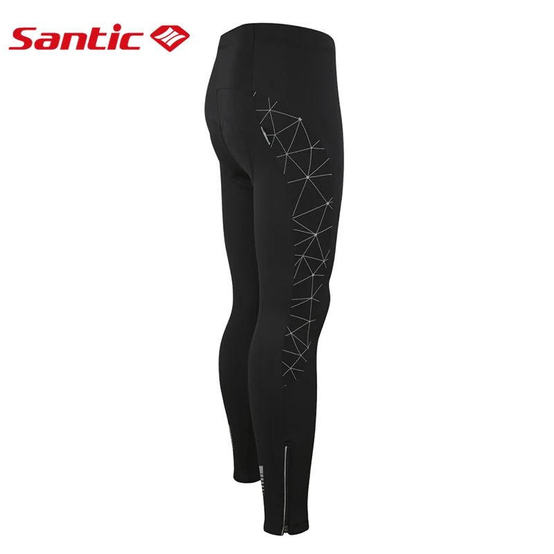 Santic мужские велосипедные длинные штаны с подкладкой, зимние 4D подушечки, светоотражающие тепловые штаны, сохраняющие тепло, велосипедные штаны, азиатские M-3XL K7MB018 - Цвет: K7MB018