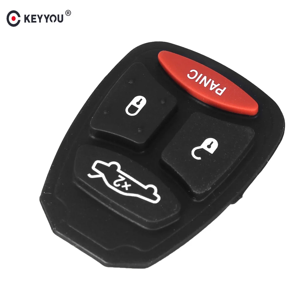 KEYYOU 10 шт./лот дистанционный брелок Замена 4 кнопки резиновая накладка для Chrysler Dodge