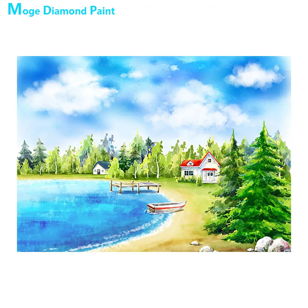 

cartoon scenic Decorative Diamond Painting Full Round New DIY Sticking Drill Cross Embroidery 5D children simple Home Decoration