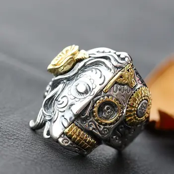 

925 Sterling Silver Ring and skull Silver Ring retro silver ring