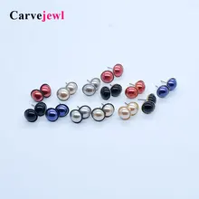 Carvejewl stud earrings color rich pearl round stud earrings for women jewelry girl gift cute new fashion korean earring jewelry carvejewl stud earring round triangle resin stone collection straw weaving stud earrings for women jewelry new fashion earrings