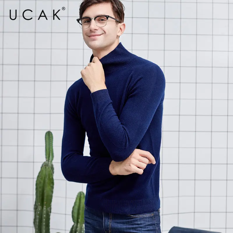 UCAK Brand Sweater Men Autumn Winter Soft Cashmere Sweaters Thick Warm Turtleneck Pull Homme Pure Merino Wool Pullover Men U3012 UCAK Brand Sweater Men Autumn Winter Soft Cashmere Sweaters Thick Warm Turtleneck Pull Homme Pure Merino Wool Pullover Men U3012