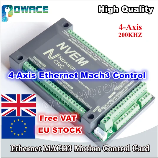 

[EU Delivery] 4 Axis 200KHZ NVEM CNC Controller Ethernet Mach3 Motion Control Card for Stepper Motor Servo Motor