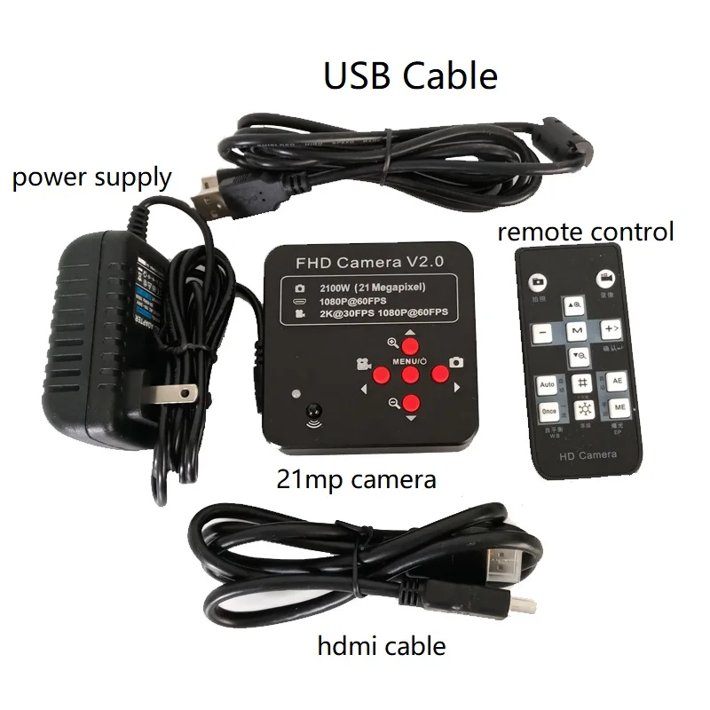 21MP Full HD1080P 60FPS 2K 2100W HDMI USB цифровой видео микроскоп камера для PCB ЦП материнская