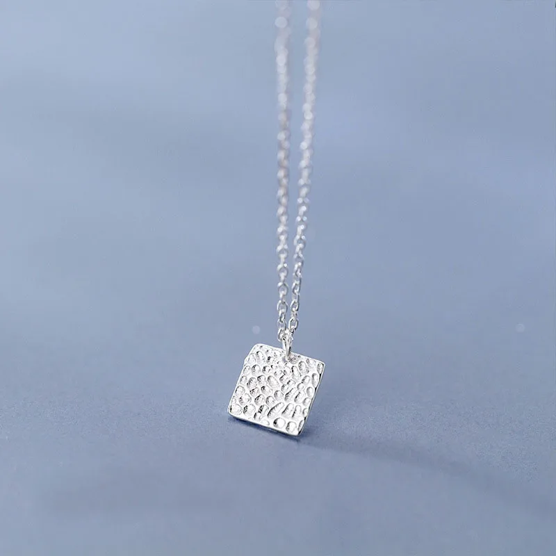 

Geometry Irregularity Sqaure 925 Sterling Silver Necklace