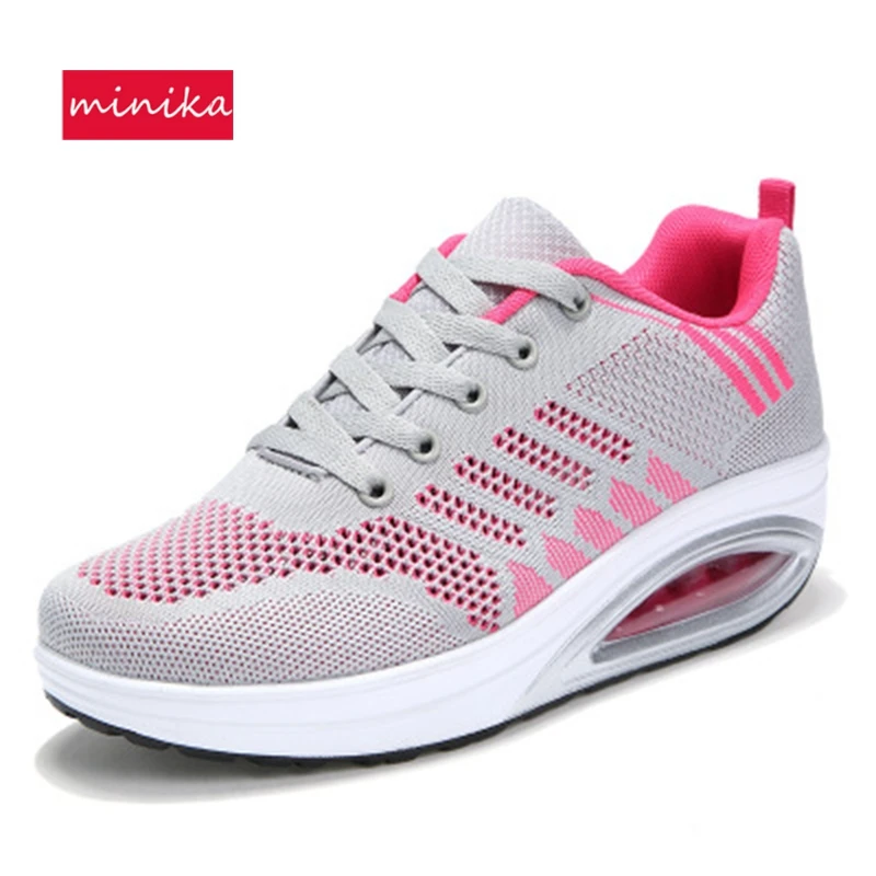 SWYIVY Women Slimming Shoes Woven Breathable Cushion Sneakers Women 2018 New Autumn Platform Soft Sole Women Toning Swing Shoes
