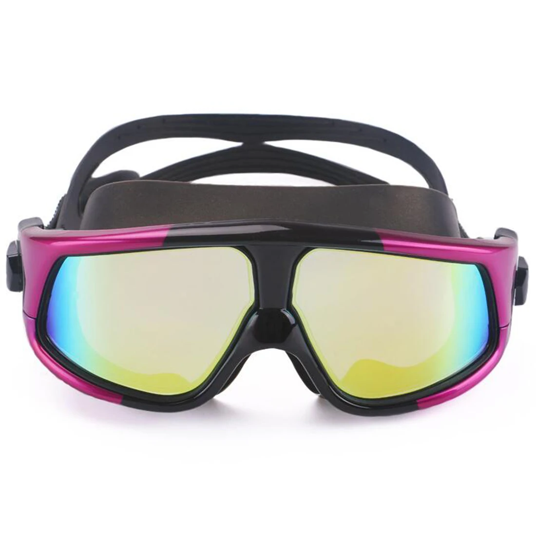 Venta caliente cómodo silicona gran marco nadar gafas Natacion gafas Anti-niebla UV hombres mujeres natación máscara impermeable