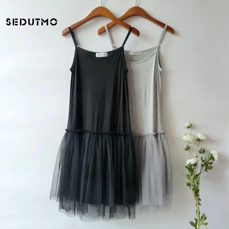 Женское платье туника SEDUTMO черное пляжное с тонкой сеткой на лето 2019|tank dress|beach party