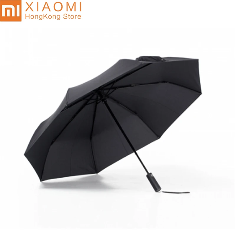 Xiaomi Mijia автоматический Солнечный дождливый алюминиевый Um-brella ветрозащитный водонепроницаемый УФ-зонтик для мужчин и женщин летний зимний солнцезащитный козырек - Цвет: Черный