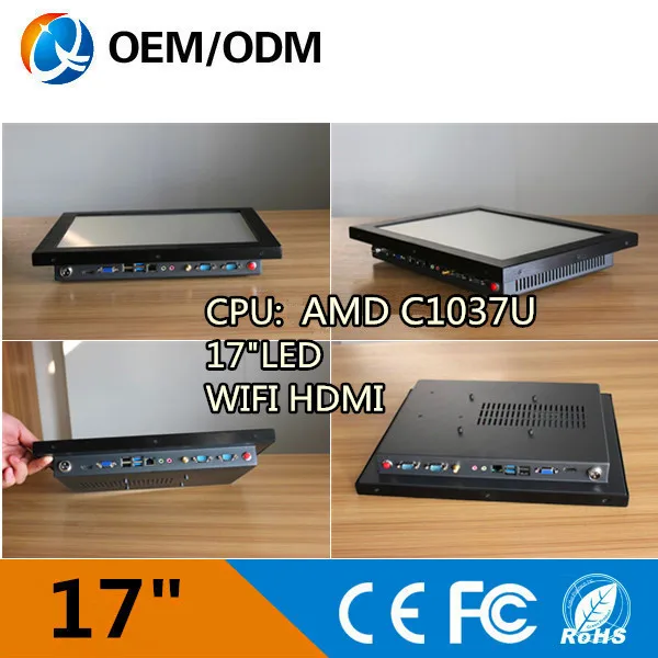 

OEM 17 inch industrial pc all in one computer with Resistive touch screen Resolution 1280x1024 all in one PC with C1037U 1.8GHz