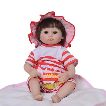 

17inches 43CM silicone reborn baby doll doll Reborn Bonecas realistic magnetic pacifier bebe doll reborn for girl Gift