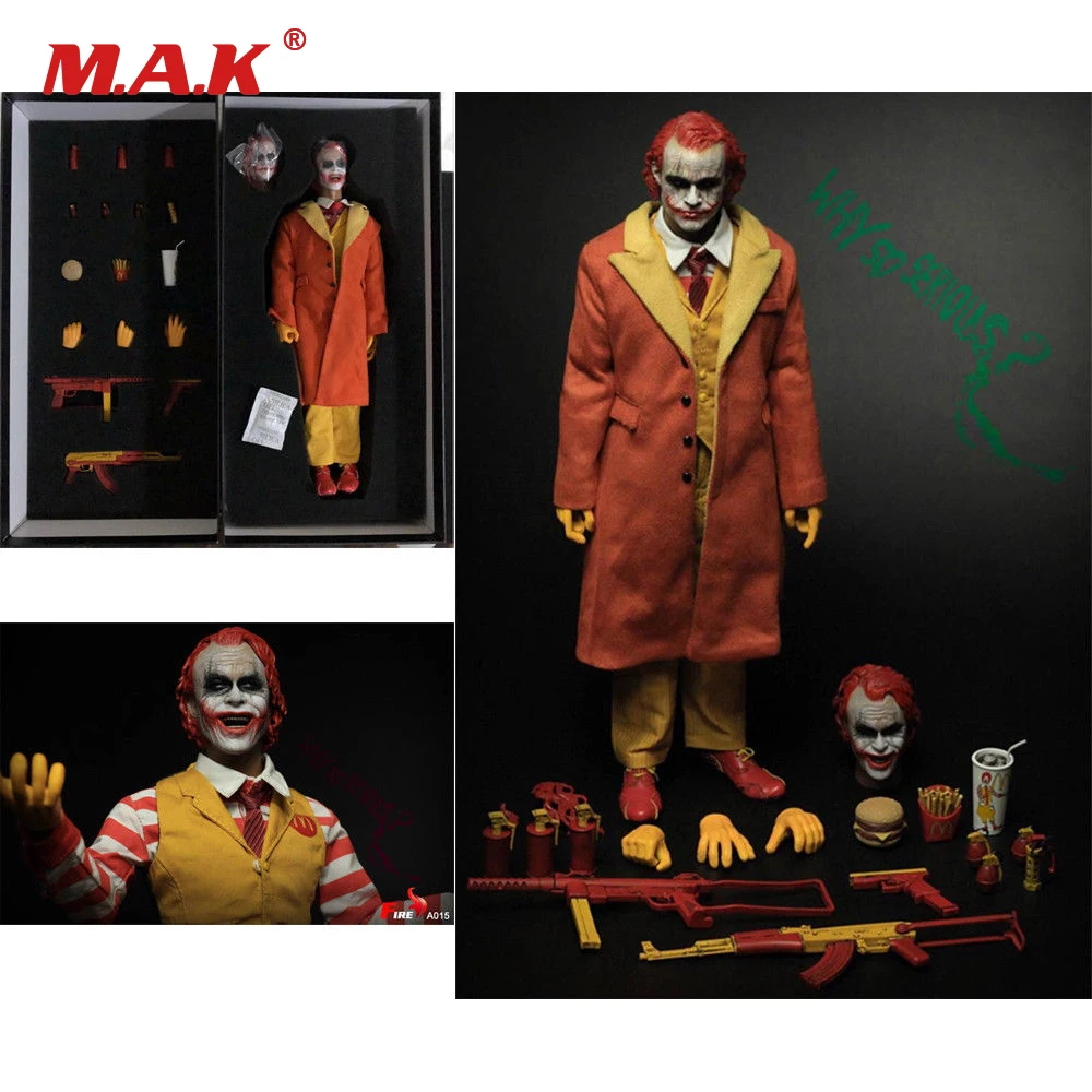 Collectible Full Set 1/6 Scale Figure Batman Joker Burger Junk Food Clown Action Figure With 2 Heads Model Toy for Fan Gift