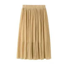 Sherhure, модные женские летние шифоновые юбки с высокой талией, Saia Dots, трапециевидные плиссированные юбки средней длины, женские юбки, Faldas Jupe Femme