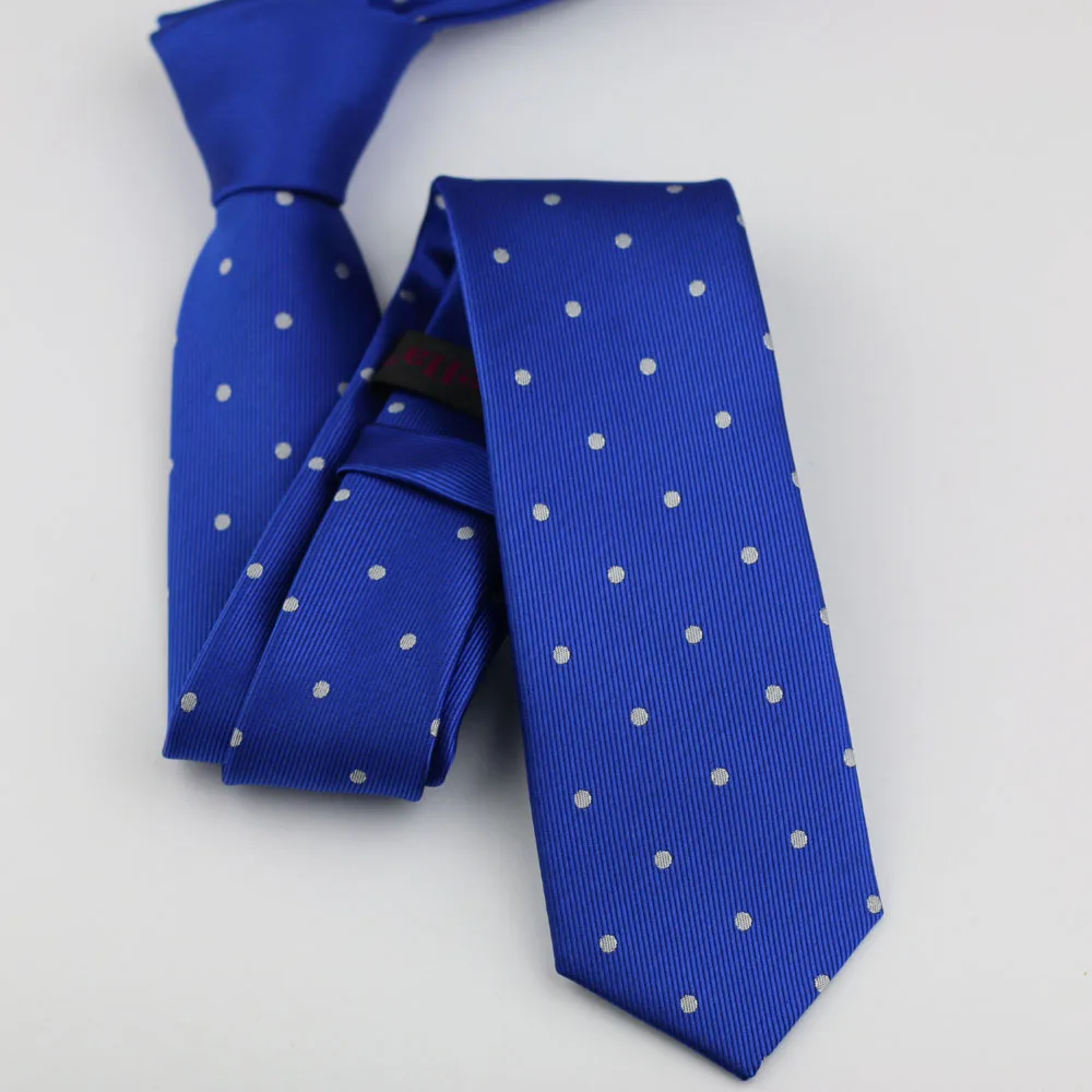 Галстуки Coachella Королевский синий Узел контрастный Королевский синий с серебряным галстуком в горошек жаккардовый галстук обтягивающий галстук 6 см