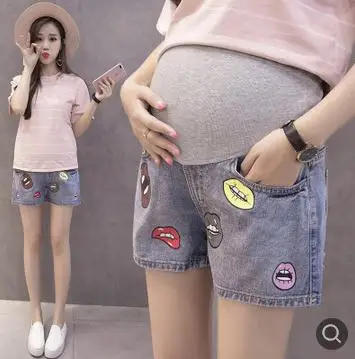 Fashion Lovely Maternity Shorts 2019 Summer Korean High Waist Elastic Belly Pregnancy Jeans Clothes for Pregnant Women QL3107