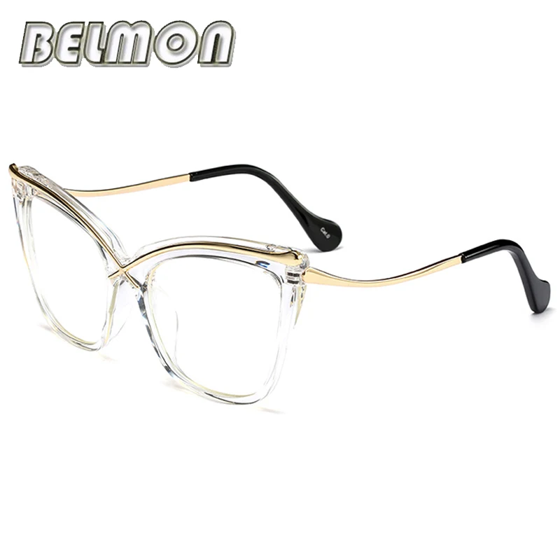Belmon очки для глаз кошки оправа женские компьютерные оптические очки оправа для очков, при близорукости для женских прозрачных линз женские RS262 - Цвет оправы: RS262 C07