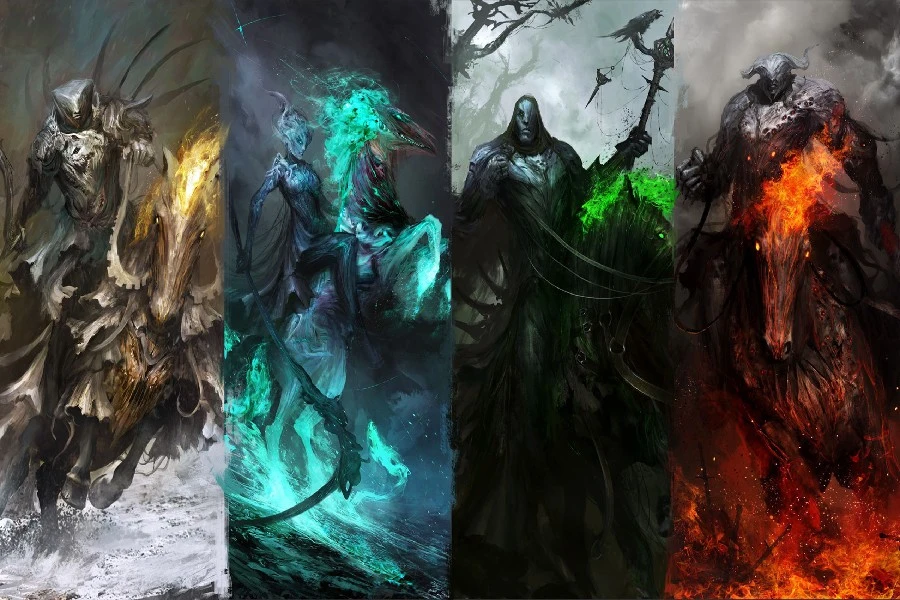 Diy Frame Four Horsemen Of The Apocalypse Fantasy Artwork Fabric Silk Poster Print Picture For Gift Prints Pictures Poster Printdiy Frame Aliexpress