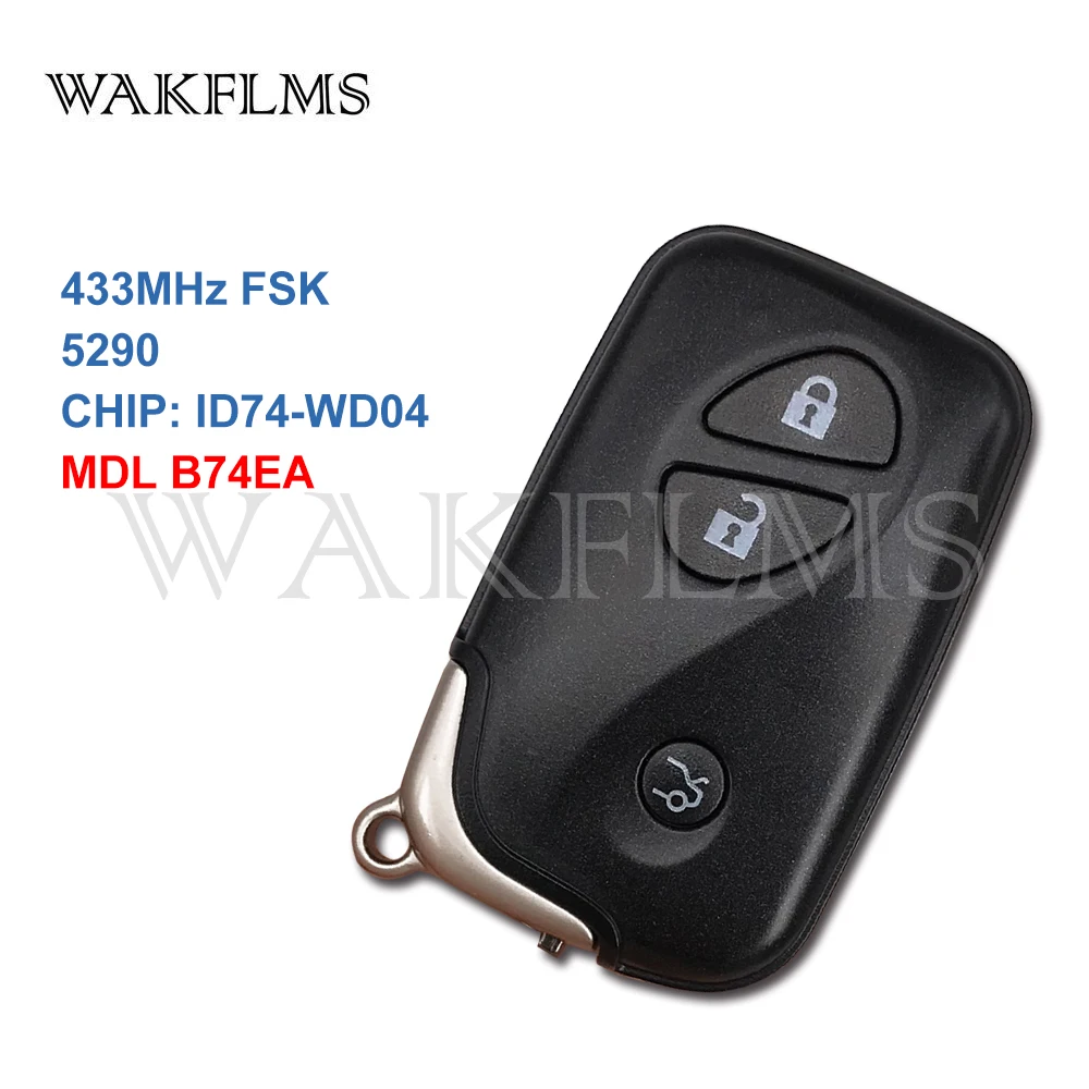 3 Buttons 433MHz ID74 PCB 5290 Smart Remote Key For Lexus GX460 2009 2010 2012 2013 2014 2015 2016 2017 Replace The Genuine Key 