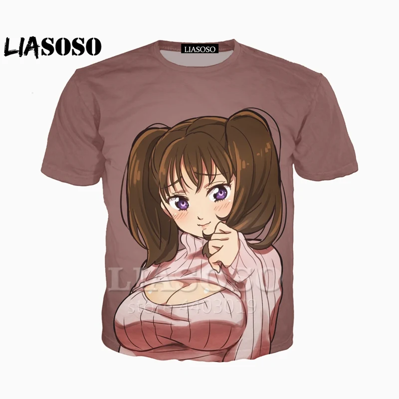 

LIASOSO NEW Anime Nanatsu No Taizai The Seven Deadly Sins Dragon printed 3d t-shirt casual Harajuku Cattoon Hip hopShirA045-79