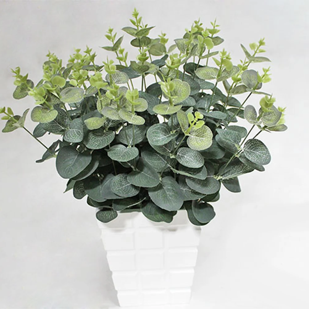 Искусственный эвкалипт завод 1 букет Искусственные пластиковые зеленые ...