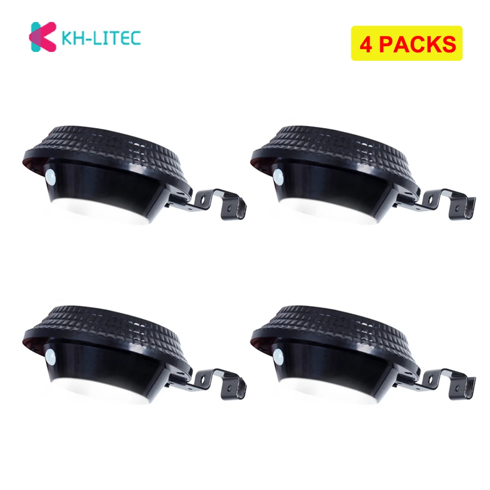 4 PACK 12 LED Solar Lamp Gutter Black solar Light Fence ...