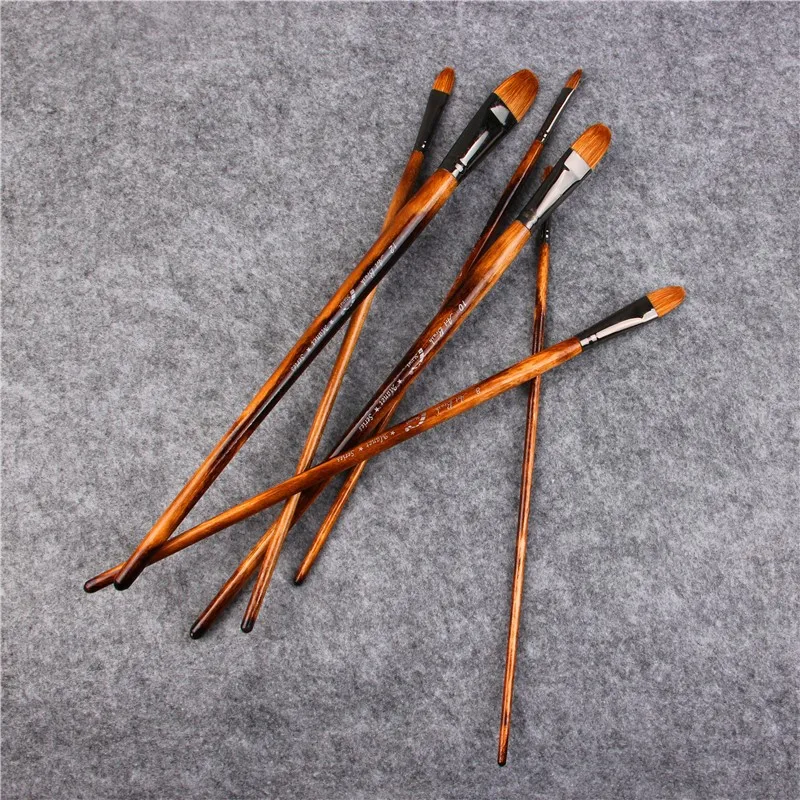 Paint Brushes 6pcs/Set Oil Paint weasel hair Water Color Acrylics Drawing for Artist