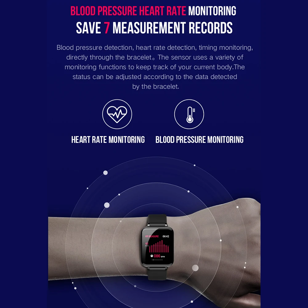 Смарт-часы B58, B57, водонепроницаемые, IP67, спортивные, умные часы, пульсометр, кровяное давление, для samsung, iPhone, смартфон для мужчин и женщин